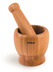 Excelsa Eco Living Mörser mit Stößel, Bamboo, braun