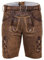 Edelnice Trachtenmode Bayerische Traditionelle Kurze Lederhose Thomas mit passendem Trachtengürtel Gr. 48