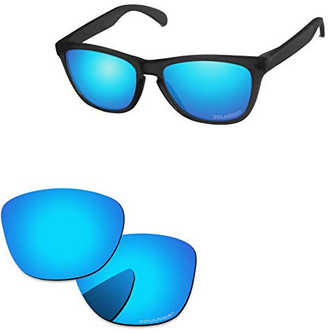 PapaViva Replacement Lenses for Oakley Frogskins OO9013 55mm Sunglass Ice Blue Polarized