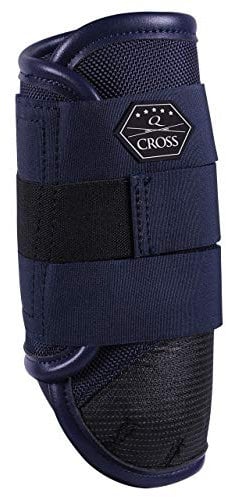 QHP Gamaschen Pferd Eventing hinterbein Technical | Schützt die Hinterbeine | Hohe Bewegungsfreiheit | Optimale Passform | Pflegeleicht, Größe:L, Farbe:Navy