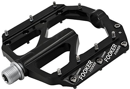 FOOKER Fahrradpedale, rutschfest, Aluminiumlegierung, Mountainbike-Pedale, 3 Lager, 9/16 Zoll (1,4 cm), für Rennräder, BMX, MTB, Fixie