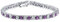 Porpora Bianco Alternato Simulato Ametista Rotondo Zirconia Cubica 12,00 Ct 4 Prong Basket Set Solitario Aaa Cz Braccialetto Da Tennis Per Le Donne Prom Sposa Argento Placcato 7,5 Pollici
