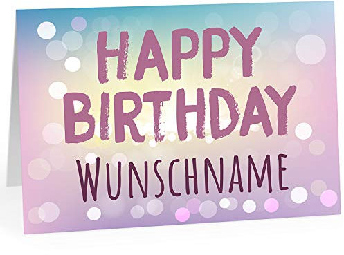 XXL Geburtstagskarte (A4) | PERSONALISIERT | HAPPY BIRTHDAY | mit Umschlag | Glückwunsch zum Geburtstag | Klappkarte mit Ihrem Wunsch-Text | personalisierte Grußkarte | Maxikarte extra groß