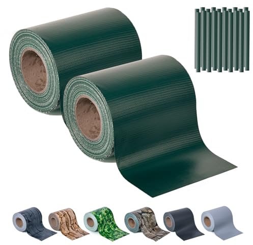 Sichtschutzstreifen Zaun 35 m x 19 cm inkl.20 Clips, Sichtschutz Zaunfolie PVC Sichtschutzstreifen Doppelstabmatten für Gartenzaun, Balkon/Diverse Farben-2PCS
