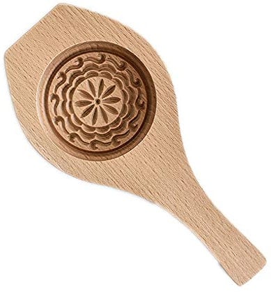 Bocotoer Non Stick Carved Round Wooden Mould Press Moon Cake Bake Baking Flower Round Square Eastern Cookie Kitchen Craft Tool Cake Tools Shortbread Mould