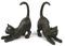 Buchstützen, Gusseisen, antiker Stil. EIN Set mit 2 Stretching-Katzen. Ideal für Katzenliebhaber und Buchliebhaber. 14 cm x 7 cm x 7 cm