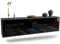 Dekati Lowboard Cincinnati hängend (180x49x35cm) Korpus anthrazit matt - Front Hochglanz Schwarz - Push to Open
