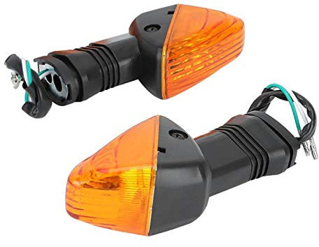 Fydun Indicatore di Direzione per Moto, 2 Pezzi Lampada Degli Indicatori di Direzione per ZX-6R 636 600, Accessori per la Modifica del Motociclo (Nero e Giallo)