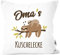 MoonWorks® Kissen-Bezug eigener Name Mama´s/Papa´s/Oma´s/Opas´s/Kuschelecke Faultier personalisierbare Oma weiß Unisize