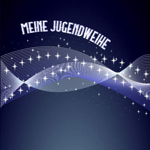 Meine Jugendweihe: Gästebuch Album zum eintragen im modernen Stern Look zum Ausfüllen auf 108 Seiten. Für Glückwünsche, Fotos oder einen Spruch. Erinnerungsalbum blau linien