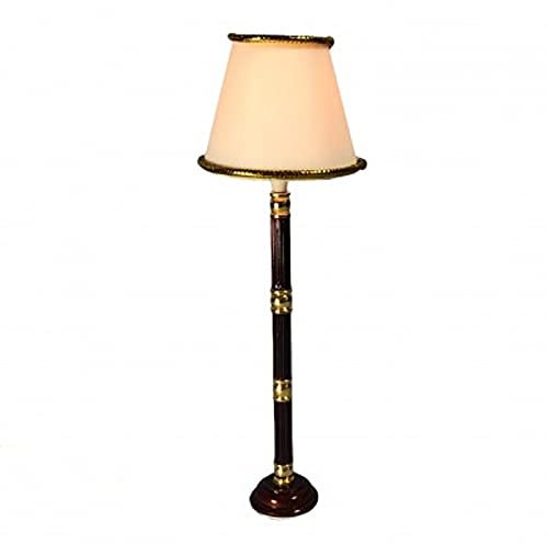 Melody Jane Puppenhaus Boden Hellbraun Basis Weiß Lampion Elektrisch Standard Lampe 12V