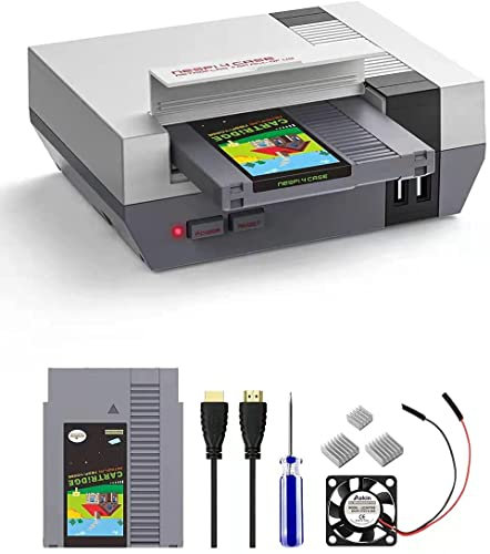 RETROFLAG NESPi 4 CASE with Safe Shutdown and Reset, including SSD CASE, HDMI Cable, Cooling Fan and Heatsinks for Raspberry Pi 4 Model/Pi 4B (Pi 4 Case)