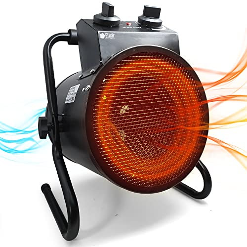 Elixir Gardens Low Energy 2 Heat Setting Industrial 3000W Tilting Portable Electric Fan Heater | TSE-30FB (3kW) | Household, Warehouse, Workshop, Garage, Caravan, Shed & Site Space Heating