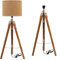 Lampada da terra con treppiede in legno, stile vintage, per interni, per soggiorno e camera da letto (senza paralume)