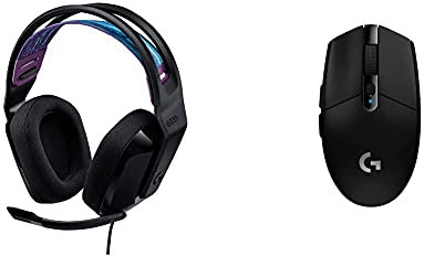 Logitech G335 Auriculares con Cable para Gaming + Logitech G305 LIGHTSPEED Ratón Gaming Inalámbrico - Negro