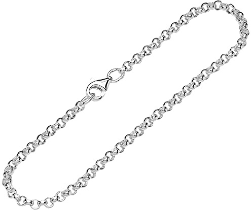 NKlaus runde Erbskette aus 925 Sterling Silber, 38–80cm, 2,7mm breit | Halskette und Collier mit Karabiner