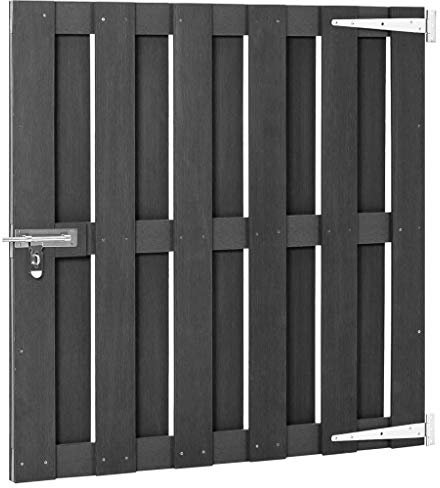 WPC Gartentor, 100 x 100 cm, Grau, robustes Außentor mit Gleitverschluss, für Garten oder Terrasse