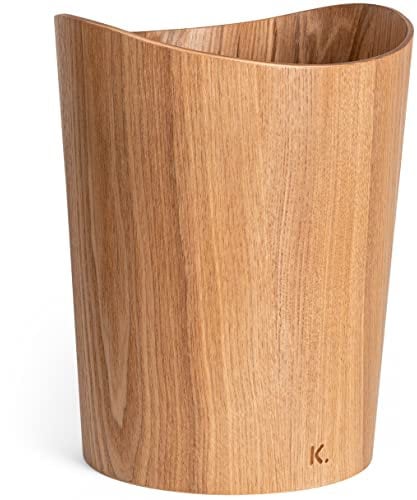 Kazai. Echtholz Papierkorb Börje | Holz Mülleimer für Büro, Kinderzimmer, Schlafzimmer u.m. | 9 Liter | Esche