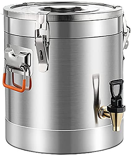 FBWSM Edelstahl-Milchkanne,10L Transportabler Hausfermentationsfass-Milchaufbewahreimer,Milchtank Mit Hahn,Edelstahl-Isolierfass-B