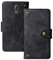 Dingshengk Nero Retro Vera Pelle Case per BRONDI Amico Smartphone S Nero 5.7 Custodia Caso Premium Leather Cover Flip Guscio Protettiva Copertina Portafoglio Magnetico Anti Urto e Anti Graffi
