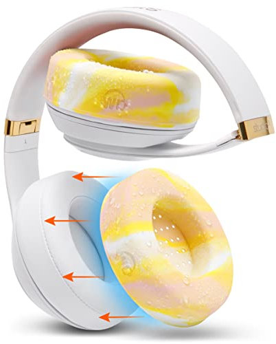 WC SweatZ Studio - Patented Earpad Covers for Beats Studio 3 (A1914) & Beats Studio 2 (B0500 /B0501), Made by Wicked Cushions | Sweatproof & Easily Washable | Yellow Starburst
