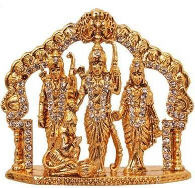 Deco Alankaram Presents Ram Darbar/Lord Rama, Sita, Laxman Und Hanuman Idol God Statue Dekoratives Showpiece, Gold, 4 X 5#Frienemy-0760