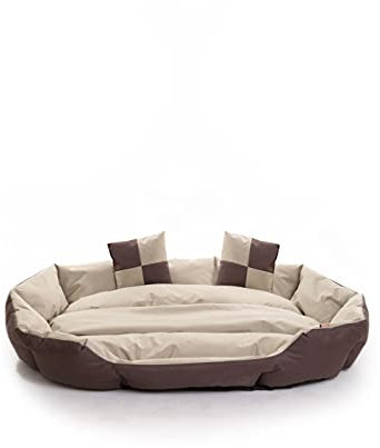 ESTEXO Hundebett Hundekissen Hundekorb Haustierbett Katze Matte Hundesofa Anti-Rutsch Dunkelbraun/Beige 150x120x25 cm