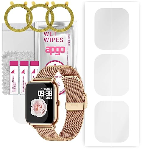apgo [3 Stück] Hydrogel Schutzfolie Klar für Kalinco P22 Smartwatch, flexible Displayschutzfolie mit Positionierhilfe, kratzfest