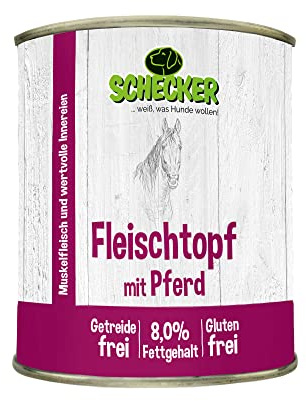 Schecker Fleischtopf mit Pferd 6x820g - getreidefrei - glutenfrei - in Deutschland herstellt