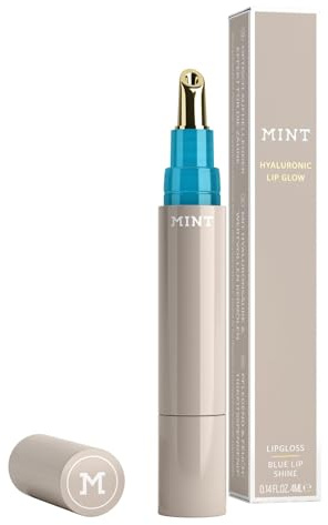 MINT Blue Lip Shine Hyaluronic Lip Glow - Whitening-Effekt Lip Gloss - wertvolle Öle - mit Blaupigmenten angereichert für strahlende Zähne Vegan - by Dr. Mintcheva