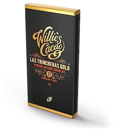 Willie's Cacao - 72% Las Trincheras dark chocolate bar - 26g x 30 - Smooth nutty notes - Single estate Venezuelan cacao - Artisan Chocolate - Vegan Chocolate - Bean to bar