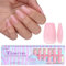 BTArtbox Short Coffin Nail Tips - XCOATTIPS Pink Soft Gel False Nails Pre-applied Tip Primer, Soaked Off Press On Nails, Ultra Fit Nail Extensions