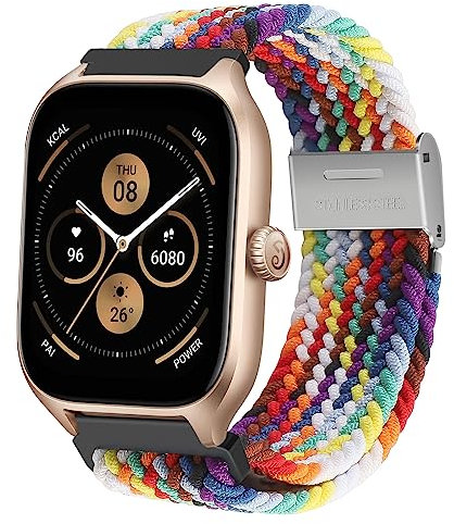 Songsier Armband Kompatibel mit Amazfit GTS 4 / GTS 3/ GTS 2/ GTS, 20mm Verstellbares Atmungsaktives Weiches Stretch Uhrenarmband für Amazfit GTS 4 Mini/GTS 2 Mini/GTS 2e, Amazfit GTR 42mm