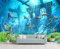 Fototapete 3D Effekt Tapete Unterwasserwelt Delfine 3D Tapeten Wandbilder Wohnzimmer Schlafzimmer Kinderzimmer Dekoration Wanddeko