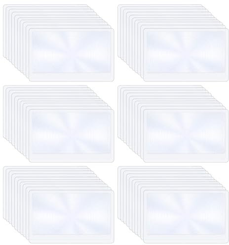 Voittozege 100 Stück dünne Fresnel-Linsen in Kreditkartengröße, Taschenlupe, Kinderlupe zum Lesen und Feuerstarten