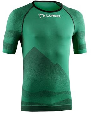 Lurbel Spirit Short Sleeves, Camiseta de Trail Running, Camiseta Transpirable y Anti-Olor, Camiseta Deportiva, Camiseta de Correr, Camiseta Unisex. (Verde Golf, S - Pequeña)