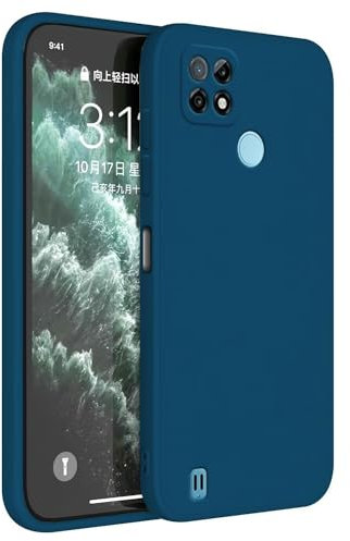 Topme Funda para Realme C21 (6.5 Inches) Carcasa Caja Case Estuche, Funda Protectora de Piel de Silicona TPU - Azul Zafiro