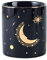 Joyramic Pen Holder for Desk Ceramic Cute Moon Round Pencil Cup Pot Desktop Organizer Makeup Brush Holder (Black)