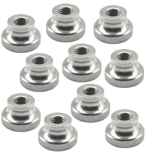 10 dadi zigrinati M6 in acciaio inox 304, pomelli rotondi di fissaggio con filettatura metrica, dadi a mano per parti di stampante 3D