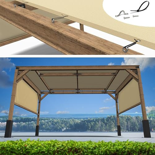 ShadeMart Housse de rechange beige pour pergola de 3 x 4 m UPF50 - Tissu de qualité commerciale 260 g/m² pour terrasse, jardin, cour (nous fabriquons des tailles personnalisées)
