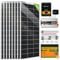 ECO-WORTHY Kit Panneau Solaire avec Batteries 24V 1560W Systeme Solaire hors Réseau pour Maison, Jarden,Ferme, 6kW-h/jour : 4 * 12V 100Ah Batterie Lithium+8 * 195W Panneau Solaire+24V 3000W Inverter