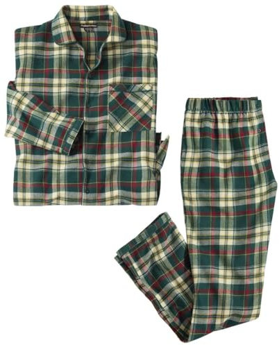 ATLAS FOR MEN - Pyjama Flanelle Homme Long Coton - Ensemble Classique à Carreaux - Vêtements de Nuit - Chaud et Confortable - Disponible en Grandes Tailles