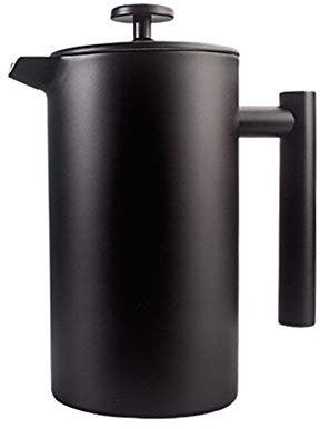 Cafetière et théière isothermes à double paroi - 1 litre/8 tasses - Cafetière avec piston en acier inoxydable - Design filtre à main
