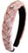 Alpenflüstern Trachten-Haarreif Samt Flechtoptik Helena - Damen Haarschmuck geflochten mit Perlen-Ornament, Haarband rutschfest fürs Dirndl (puder-rosa) ADV133