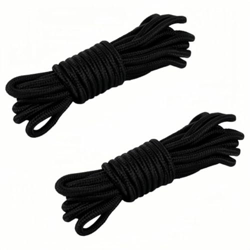 20M Nylon Rope, Black Nylon Rope, Braided Nylon Cord, 4mm Black Cord, Para Cord, Parachute Cord, Black Rope, Ideal for Crafting, DIY, Camping, Survival, Outdoor Multipurpose Utility Rope