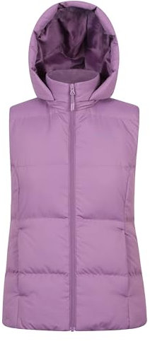 Mountain Warehouse Astral Womens Padded Gilet - Water Resistant Ladies Bodywarmer, Detachable Hood Vest, Microfibre Insulation - Spring Summer, Outdoors, Sports Purple 12
