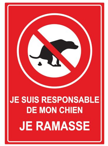 Ambiance Sticker Autocollant Panneau de Signalisation Adhesive Pipi de Chien Interdit Signalétique Laminé Plastifié Résistant à l'eau et aux UV - Ne pas Laisser les Chiens Uriner Rond - H17 x L12 cm