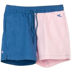 Rydale Ladies Cotton Shorts Women's Pull On Chino Short Elastic Waist 7 Colours (UK, Numeric, 8, Regular, Regular, Blue/Sorbet)