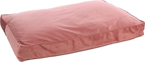 Flamingo Ergonomische Hundebett Elena Rechteckig Altrosa – A: 100 cm, B: 70 cm, C: 12 cm, Zart, Luxuriös und Stilvoll