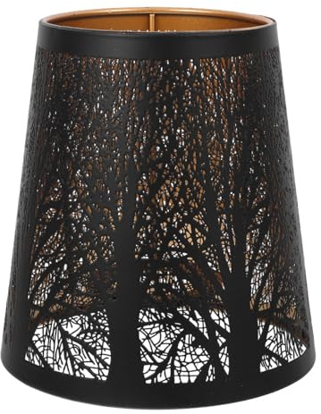 Ciieeo E27 Hollow Metal Lampshade with Tree Pattern Decorative Lamp Shade for Table and Floor Lamps Forest Light Cover for Bedroom Living Room and Study Modern Lighting Fixture